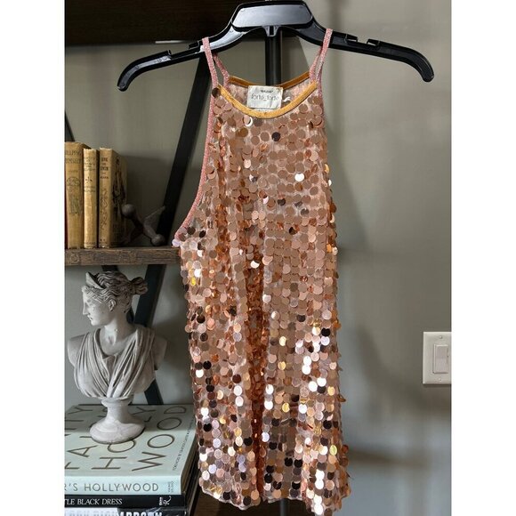 Forte Forte Sequin Embellished Top Rose Gold PINK Womens Size 3 US 8 - Picture 2 of 8